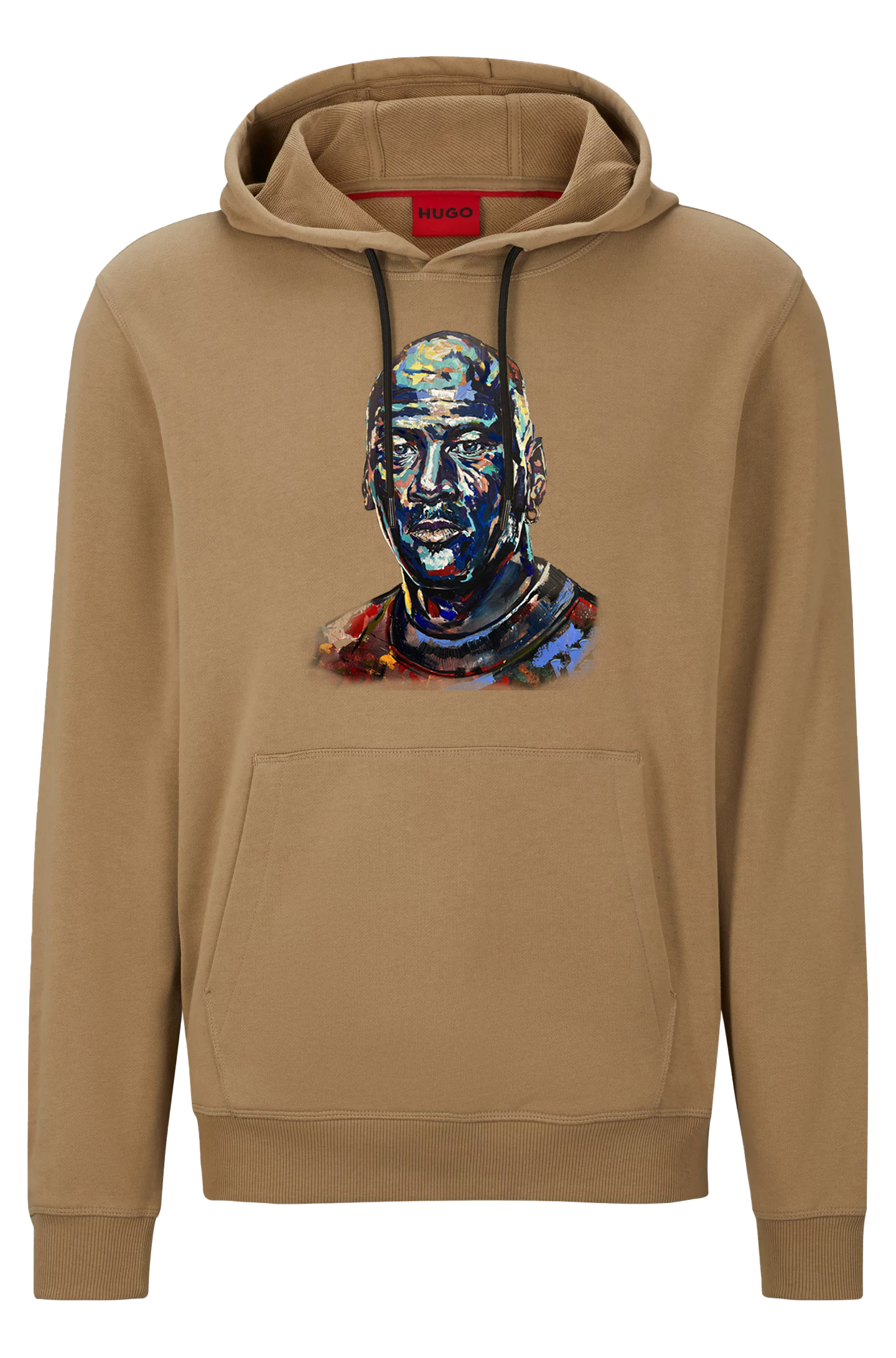 COTTON-TERRY HOODIE WITH JORDAN PORTRAIT BROWN