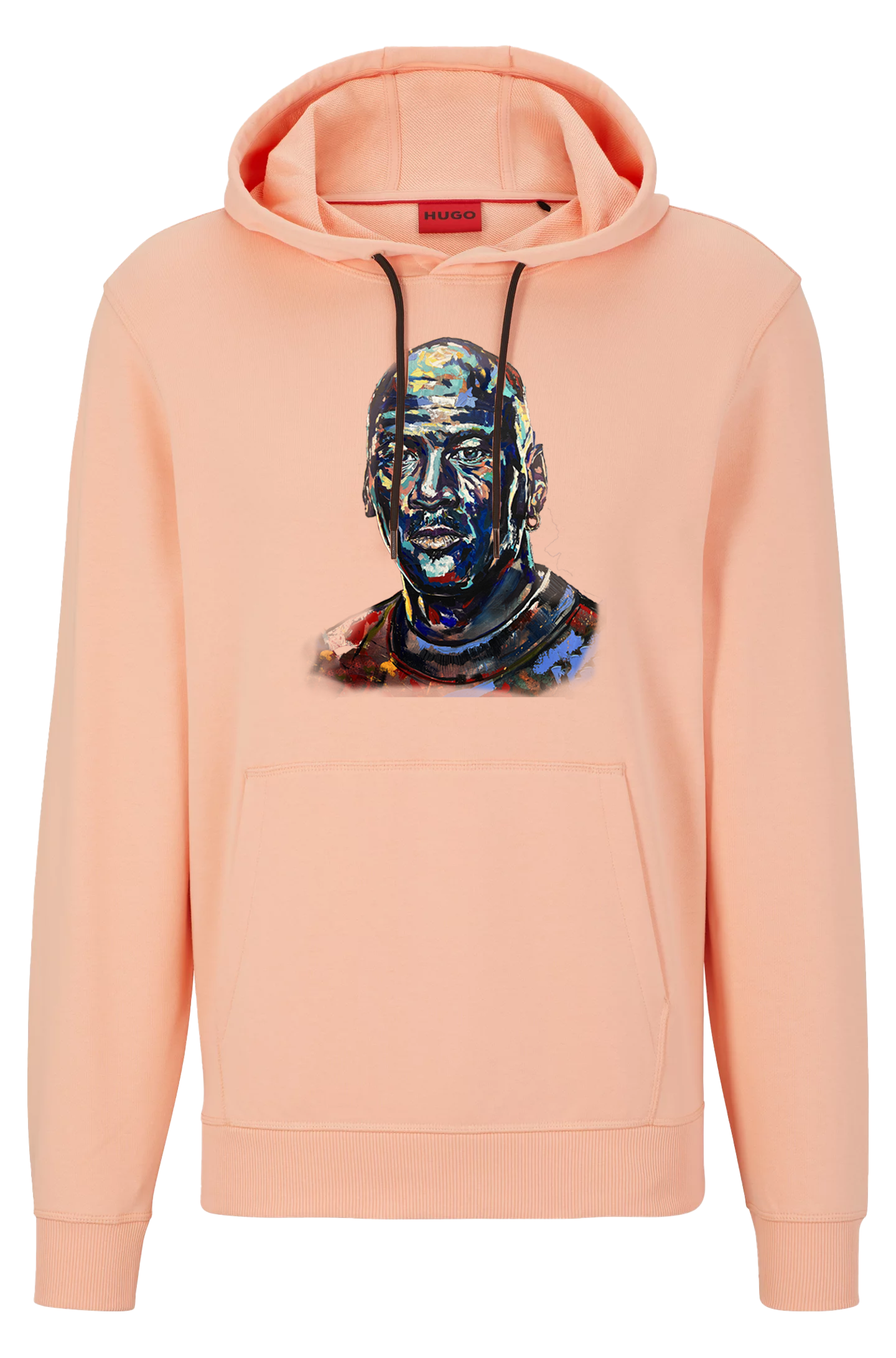 COTTON-TERRY HOODIE WITH JORDAN PORTRAIT SALMON