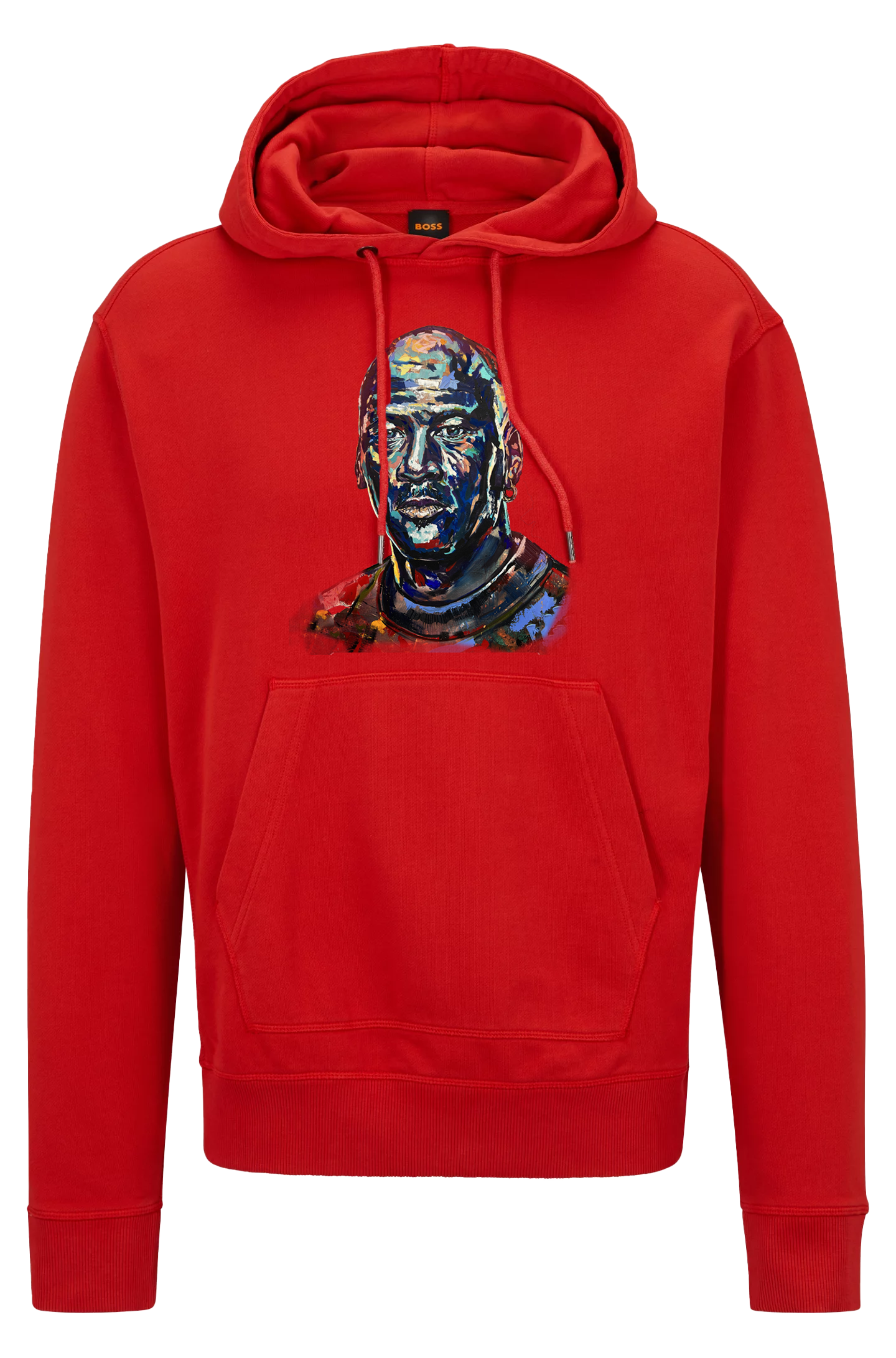 COTTON-TERRY HOODIE WITH JORDAN PORTRAIT RED