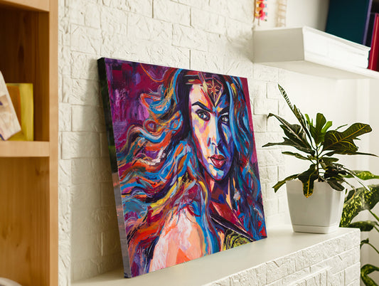 'WONDER WOMAN' Archival Gallery Edge Stretched Canvas Print