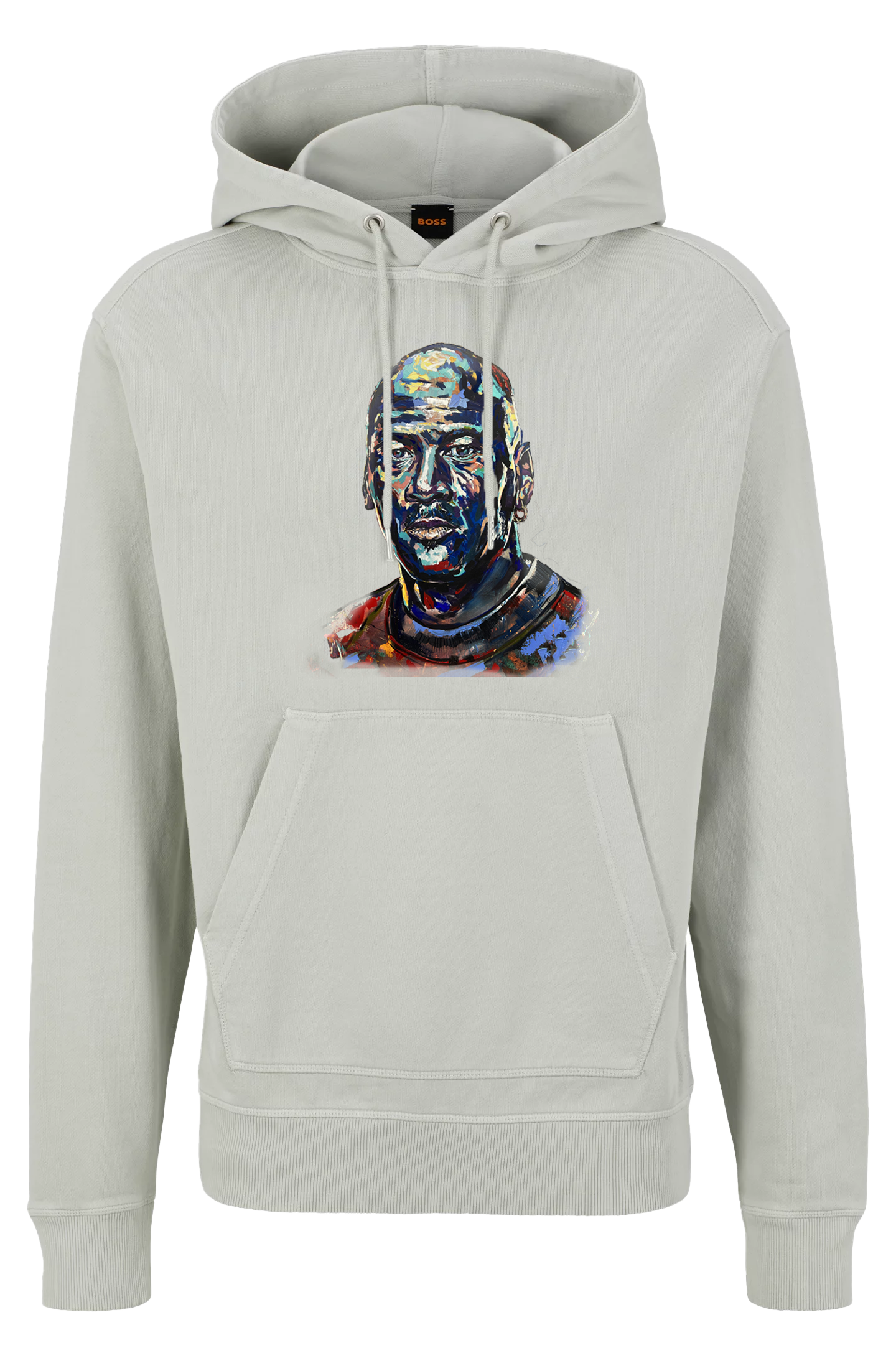 COTTON-TERRY HOODIE WITH JORDAN PORTRAIT GREY