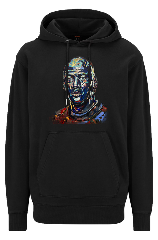 COTTON-TERRY HOODIE WITH JORDAN PORTRAIT BLACK